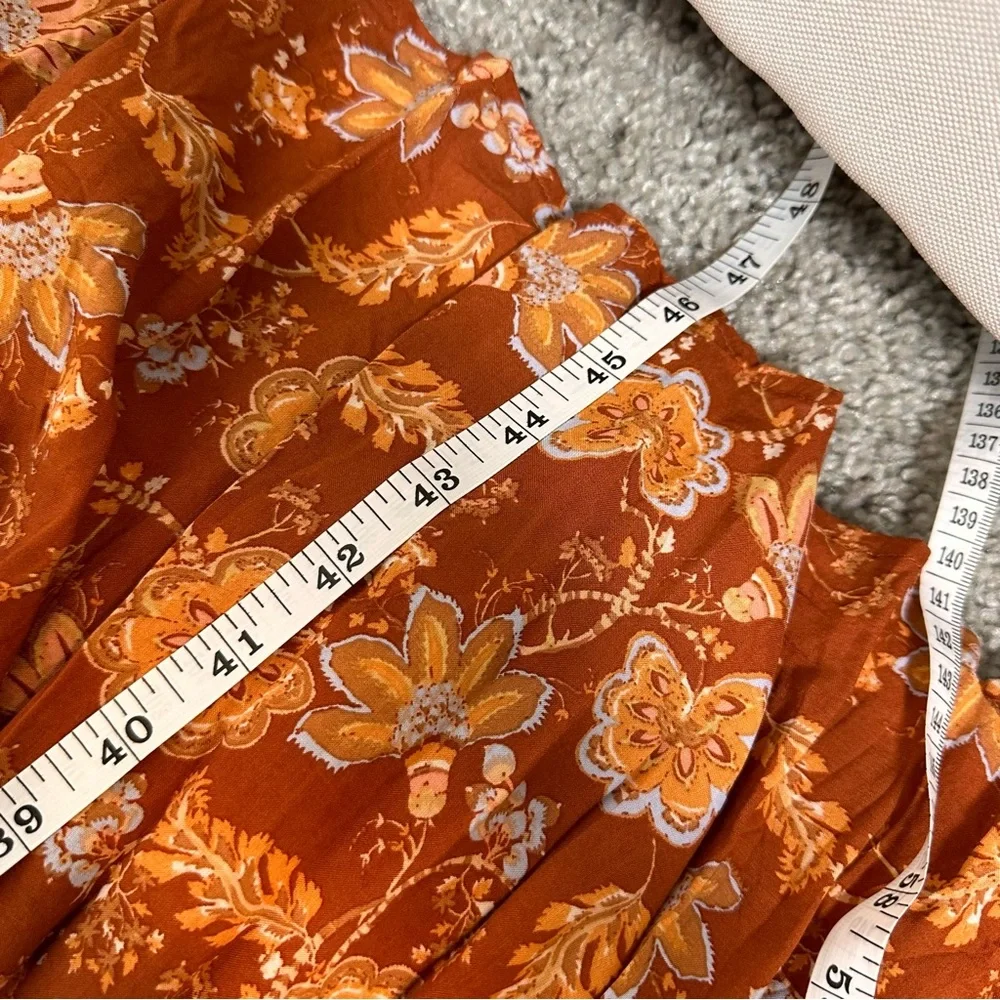 Free People NWT Sweet Escape Long Sleeve Dress Smocked in Mocha Floral Sz Small - Picture 10 of 13